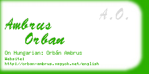 ambrus orban business card